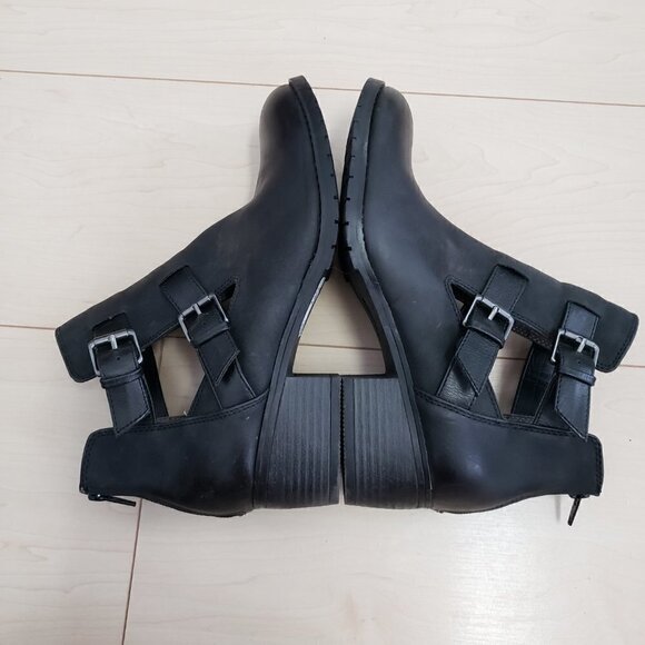 Sofft Euro Soft Size Buckle Ankle Boots Black Man Made Upper Sz 9.5 - Picture 5 of 11